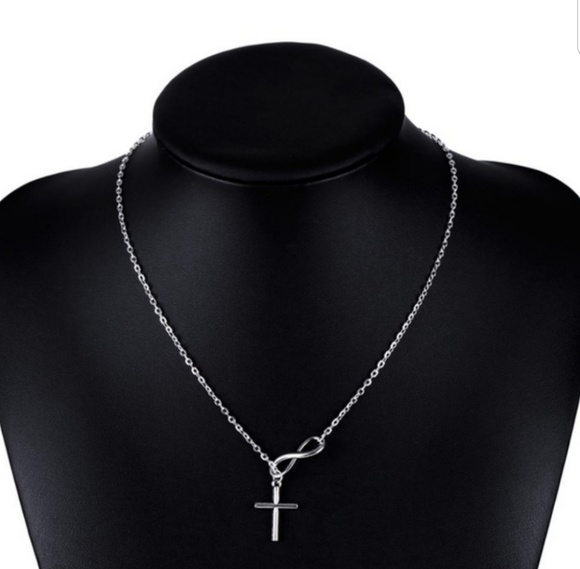 Cross Infinity Necklace Silver Color - Picture 2 of 2